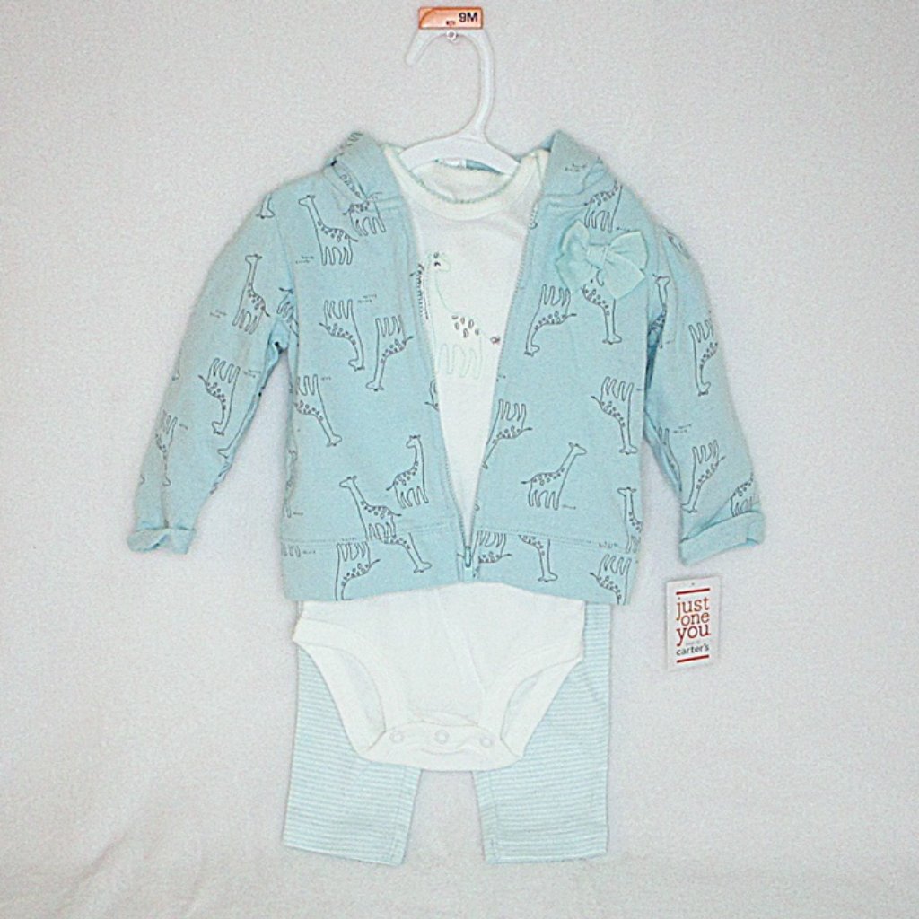 Carter's Baby Girls Just One You 3 Piece Set Hoodie Bodysuit Legging 9 M New Nwt